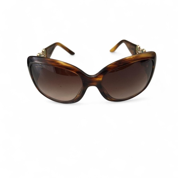 Bulgari Brown Sunglasses with Crystal Embellishments - Picture 3 of 8